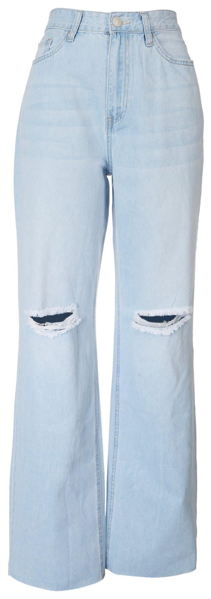 YMI Juniors Knee Holes Wide Leg Jeans 5 