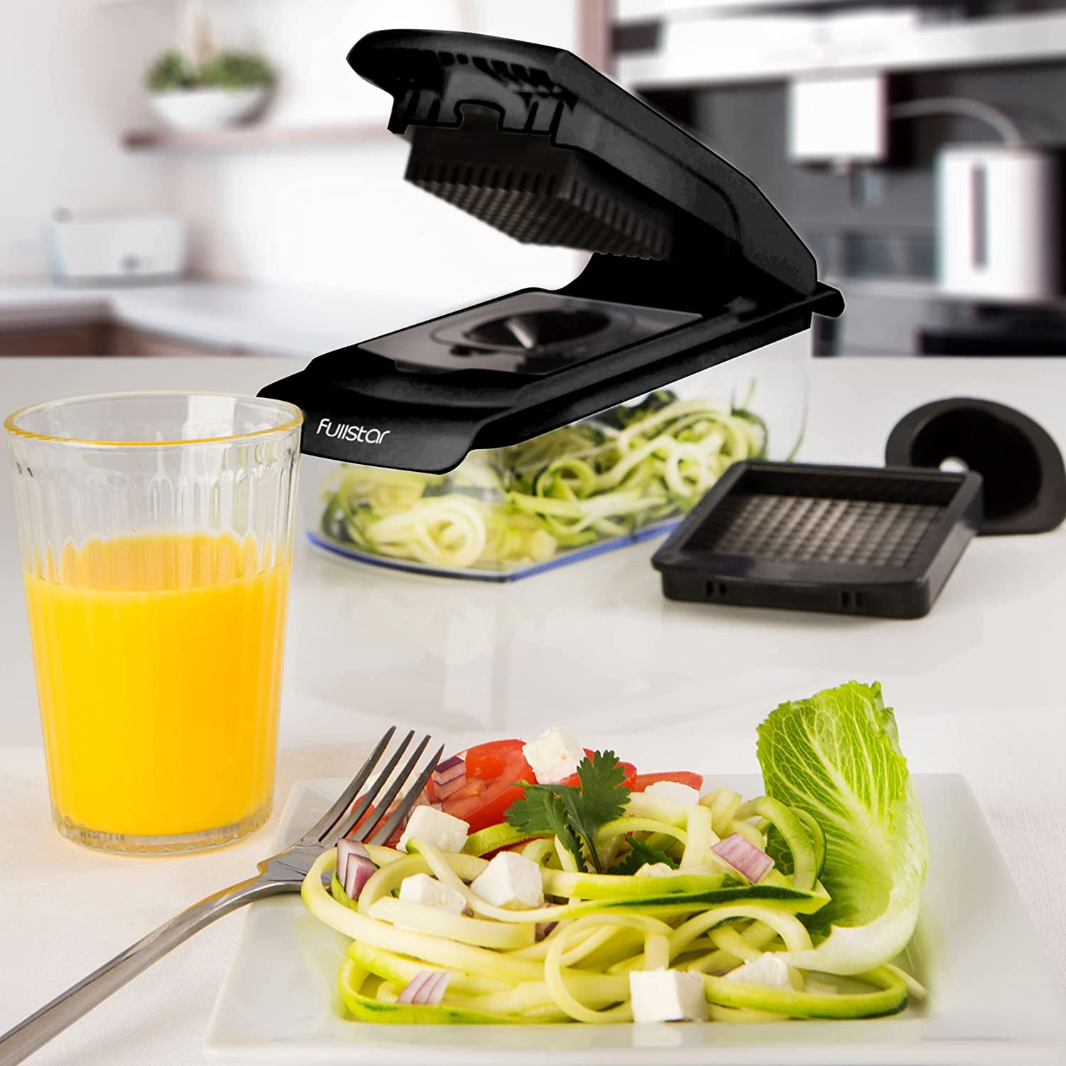 Fullstar 4 Blade Vegetable Chopper And Slicer With Container Pro Food Black Dicer  Cutter For Onion And Easy Vegetable Side Dishes 0107 From Puppyhome, $24.67
