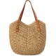 thumbnail image 1 of Bolsa de playa de paja Loiyadn, grande, para mujer, con cremallera, color caqui, 1 of 7