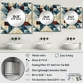 thumbnail image 4 of Designart "Angular Cubes In Blue And Grey" 0 Square Mirror Wall Decor Modern - Large White Square Bathroom Mirror - Square Printed Wall Mirror Art, 4 of 5