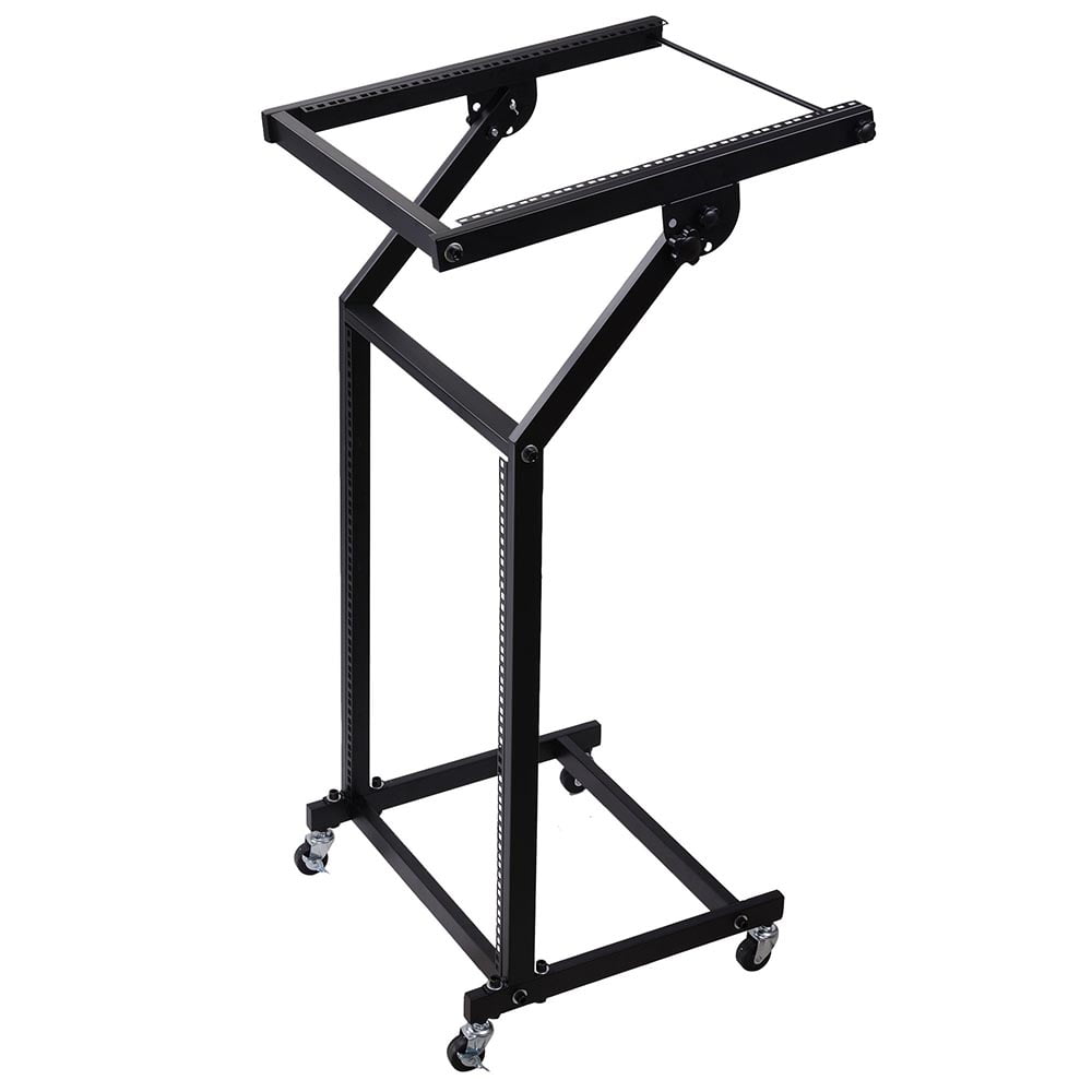 Rolling DJ Mixer Stand Stage Cart Adjustable Rack Mount Studio