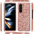 thumbnail image 6 of Bling Case for Samsung Galaxy Z Fold 5 5G,Slim Galaxy Z Fold 5 Case Women Girly Cute Sparkly Glitter Sequins Crystal Diamond Hard PC Back Flexible TPU Bumper Case,Silver, 6 of 12