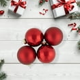 thumbnail image 2 of Northlight 72ct Red 2-Finish Glass Christmas Ball Ornaments 4" (100mm), 2 of 6