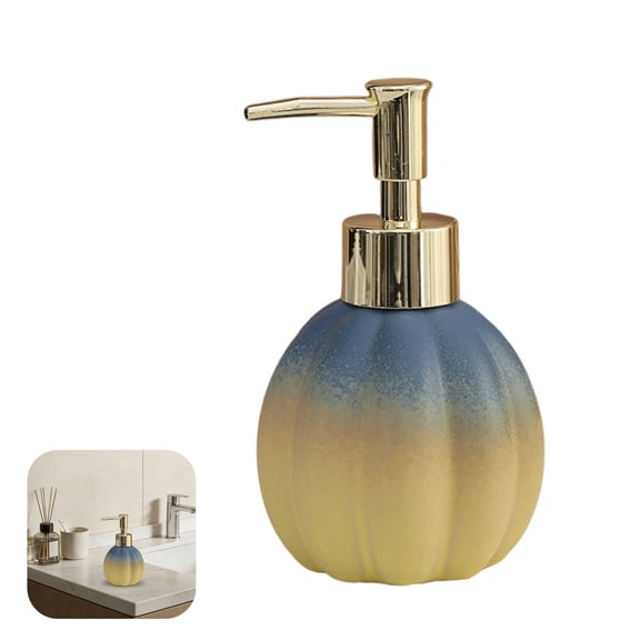 Yeuimy Mini Pumpkin Soap Dispenser Ceramic Halloween Hand Soap Pump Refillable Lotion Bottle Fall Farmhouse Decor For Bathroom Kitchen Countertop Autumn Thanksgiving Soap Dispenser For Countertop