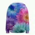 thumbnail image 5 of Towmus Women's Tie-Dye Print Zip Up Hoodies Gradient Long Sleeve Hooded Sweatshirt Jacket Oversized Outerwear with Pocket, Purple, L, 5 of 5