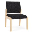 thumbnail image 1 of Pemberly Row Waiting Reception Armless Guest Chair Wood Frame in Black, 1 of 5