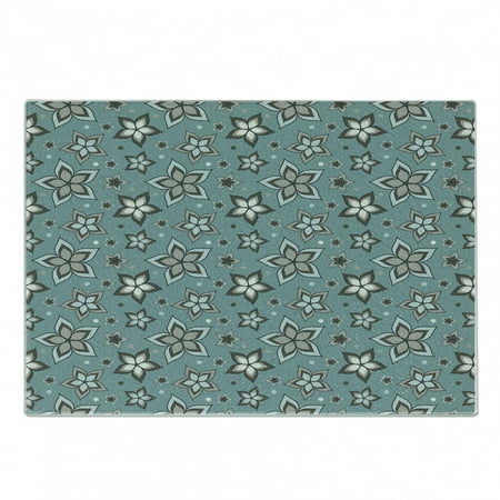 

Flower Cutting Board Nature Beauty Floret Motif Botany Garden Bouquet Essence Fragrance Theme Decorative Tempered Glass Cutting and Serving Board Small Size Pale Grey Turquoise by Ambesonne