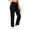 Black, variant on Olyvenn Women's Cross V-Elastic Waist Pants, Straight Leg, Comfortable Casual Trousers with Side Pockets Navy S