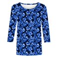 thumbnail image 4 of Womens Plus Size 3/4 Sleeve T Shirts Casual Floral Tunic Tops Summer Crewneck Tees Comfy Blouse Top, 4 of 5