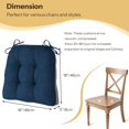 thumbnail image 3 of Non Slip Chair Cushions for Dining Chairs Set of 4 Kitchen Chair Cushions 18"x18"x3" Turfted Chair Pads Comfortable and Soft Seat Cushion with Ties, Navy, 3 of 14