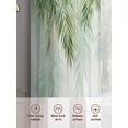thumbnail image 5 of Green Palm Leaves Sheer Curtains 54 Inch Length 2 Panels Set, Summer Botanical Tropical Voile Window Treatment Rod Pocket Short Kitchen Curtains Drapes for Bedroom 52"x54"x2, 5 of 7
