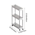 thumbnail image 3 of Rewenti 3-Tier Kitchen Shelving with Wheels Unit Narrow Space Storage Rack Multi-Tier Living Room and Bathroom Organizer, 3 of 6