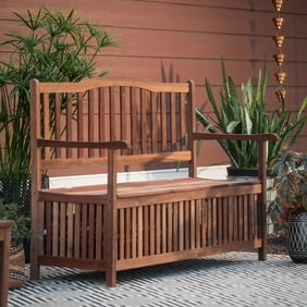 Anself Outdoor Patio Garden Storage Bench Deck Box With Cushion