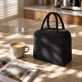 thumbnail image 6 of Hyknon Lunch Bag for Women Men, Portable Simple Solid Color Lunch Tote Bags, Reusable Insulated Lunch Box, Lightweight Waterproof Sturdy Large Cooler Lunch Containers for Work Picnic Travel, Black, 6 of 7