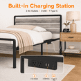 thumbnail image 6 of Zimtown Full Platform Bed Frame with 12-Inch Under-Bed Storage, LED Lighted Headboard & Footboard, Modern Apartment Bedroom,Gray, 6 of 9