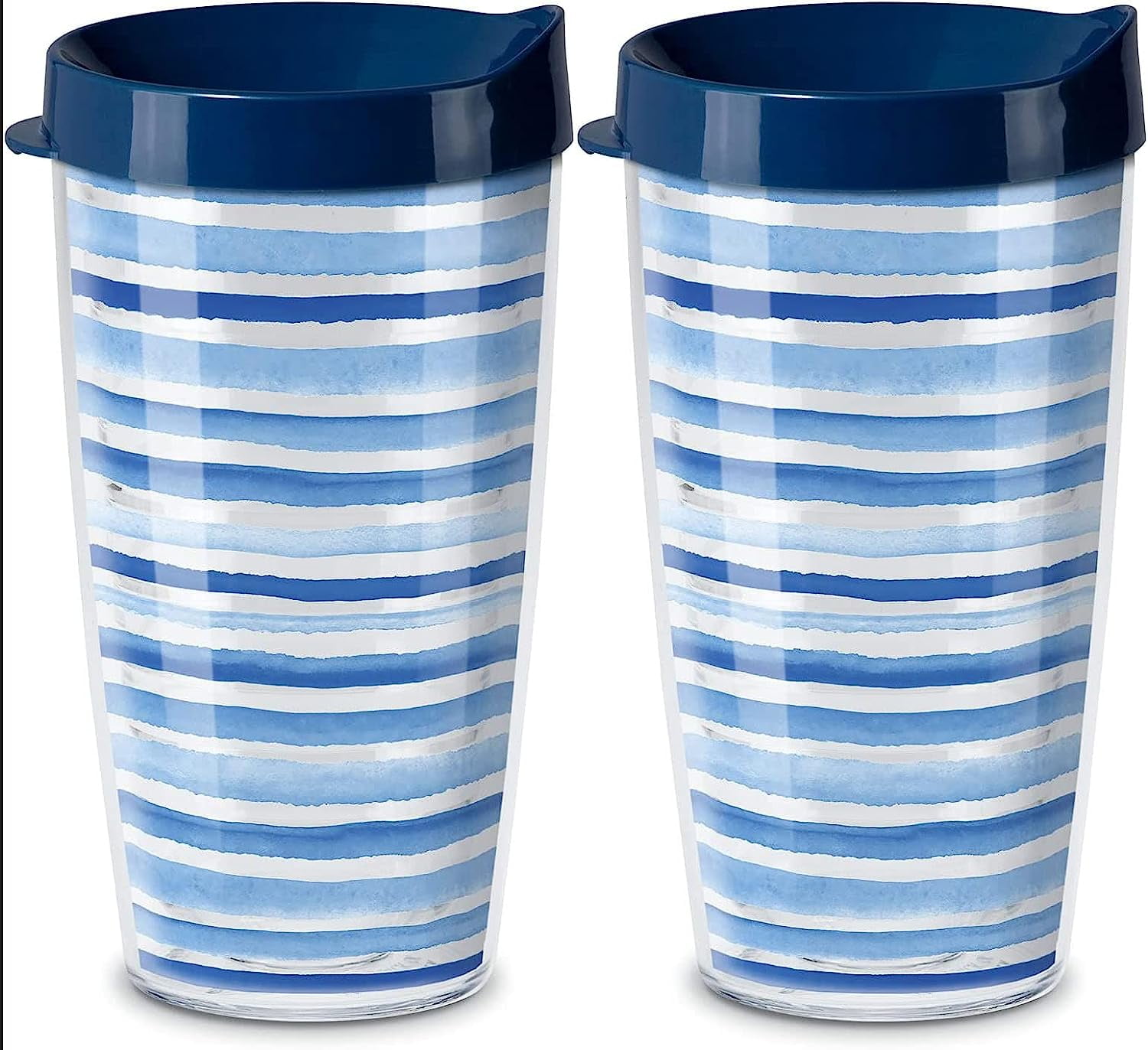 Double Wall Insulated Unbreakable Plastic Travel Tumbler with Lid
