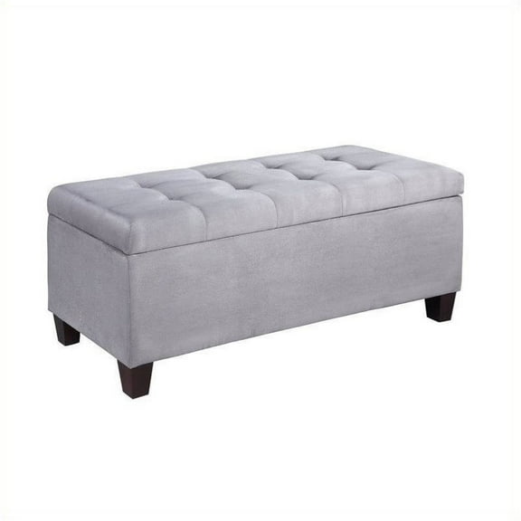 Pemberly Row Shoe Storage Ottoman in Grey