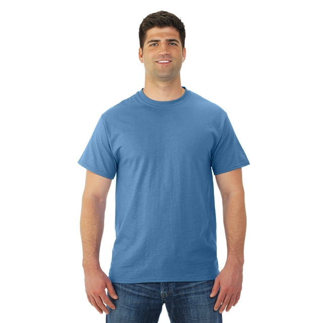 Jerzees Mens DRI-POWER Active Short Sleeve Crew T-Shirt, M, Columbia Blue