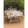 thumbnail image 2 of Outdoor Tablecloth with Umbrella Hole and Zipper, Fall Grey Orange Rectangle Table Cloth 52x70 Inch Waterproof Tablecloth, Thanksgiving Pumpkins Maple Leaf Geometric Picnic Table Cover for Patio, 2 of 7