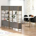 thumbnail image 3 of CosmoLiving by Cosmopolitan Brielle Shoe Storage Bookcase & Room Divider, Graphite Gray, 3 of 15