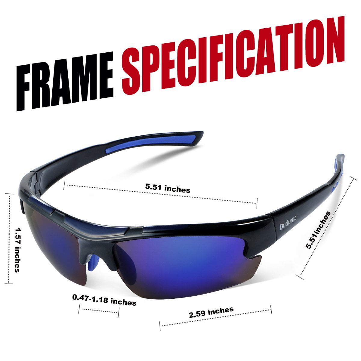 Duduma Polarized Sports Sunglasses Driving Sun Glasses for Men Women TR62 Durable Frame for Cycling Baseball Running 