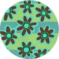 thumbnail image 1 of Ahgly Company Indoor Round Patterned Lime Mint Green Area Rugs, 4' Round, 1 of 1