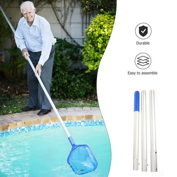 Fish Basket Pole Swimming Pool Fishing Rod Metal Pool Brush Skimmer for Pool Swimming Pool Skimmer Pool Cleaner Pole B