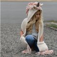 thumbnail image 3 of Gorro infantil estilo unicornio, bufanda de lana, capa de una pieza, chal, gorro con borlas, 3 of 6