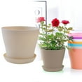 thumbnail image 2 of MOQIN Plant Pots Indoor with Drainage -7 inch Plastic Plant Pots with Tray, Flower Pots for Indoor Planter, 1 Pack Plastic Planters - Ideal for Stocking Stuffers or Home Christmas Decorations, 2 of 9