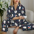 thumbnail image 4 of Goofa Llamas 1 Printed Women’s 2 Piece Pajama Set Super,Pajamas Women's Long Sleeve Sleepwear Soft Button Down Loungewear Pjs Lounge Set Nightwear-Large, 4 of 9