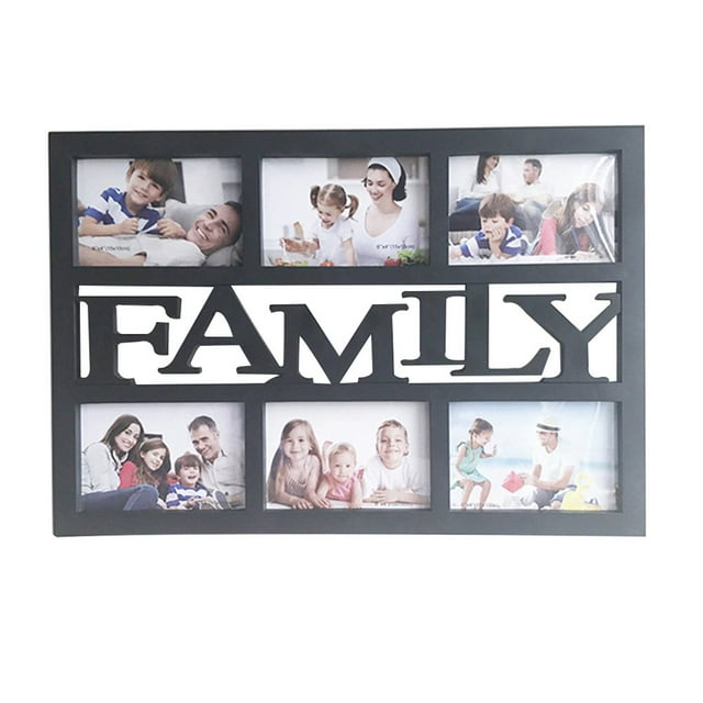 EIMELI Cadres Photo Collage Familial 4 en 1 x 6 en 1 Noir