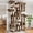 Leopard Print, variant on Sha Cerlin 87 in Multi-Level Tall Cat Tree Tower for Large Cats/Extra Wide Feline Activity Center/Sisal Scratching Posts/Wide Base/Cozy Plush Perches/Baskets/Hammocks/Toy Balls/White and Black Spot