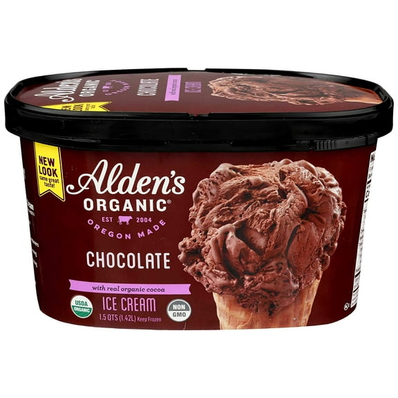 Aldens Organic Chocolate Ice Cream, 48 Fluid Ounce - 3 per case.