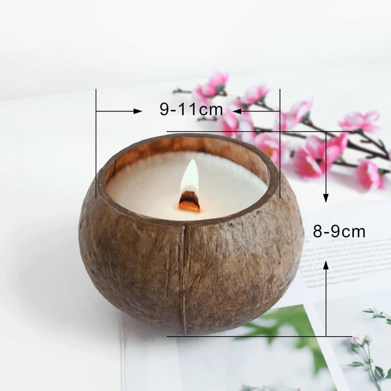 Xinwanna Handmade Storage Bowl Burr Free Multi-Purpose Natural Coconut Shell Candle Holder Bowl Home Decor , Size: Small