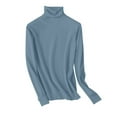 thumbnail image 5 of Lumtrix Womens Sweaters Turtleneck Long Sleeve Pullover Casual Knitted Pullover Warm Tops Fall Winter Clothes Dressy Tunic Blue XL, 5 of 6