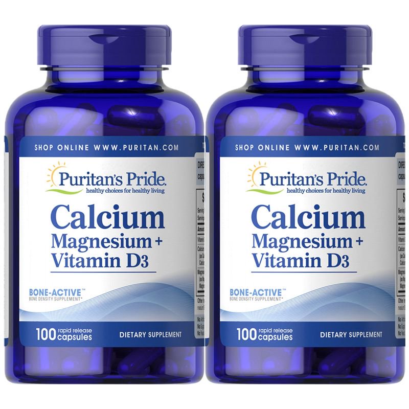 Puritan's Pride Calcium Magnesium Citrate plus Vitamin D (2 PACK