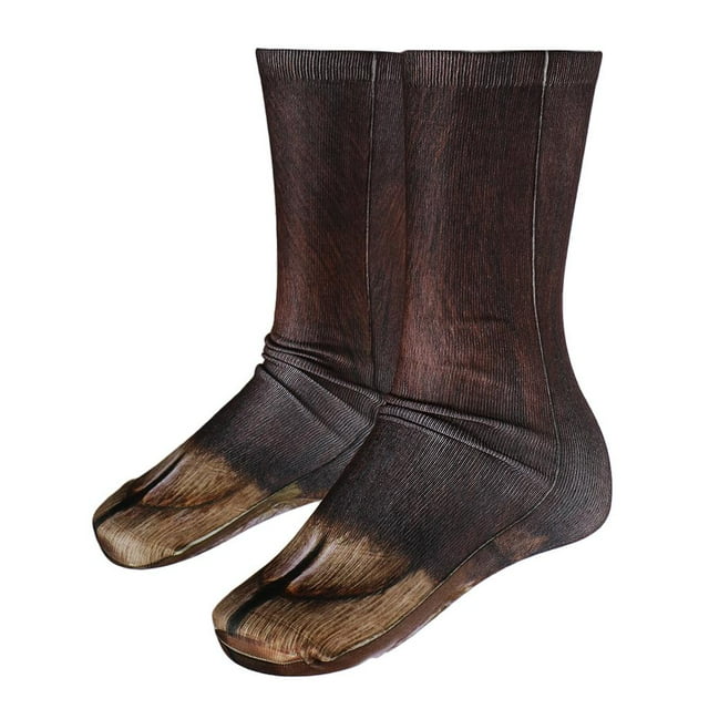 Calcetines con estampado de pata de animal en 3D para mujer, hombre, divertidos, novedosos, a la moda, para adultos Burro