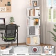 thumbnail image 5 of Homieasy Rotating Bookshelf, Small Corner Bookshelf for Small Space, 360 Display 4 Tier Floor Standing Bookcase Storage Rack, Wood Narrow Book Shelf Organizer for Bedroom, Living Room, White, 5 of 7