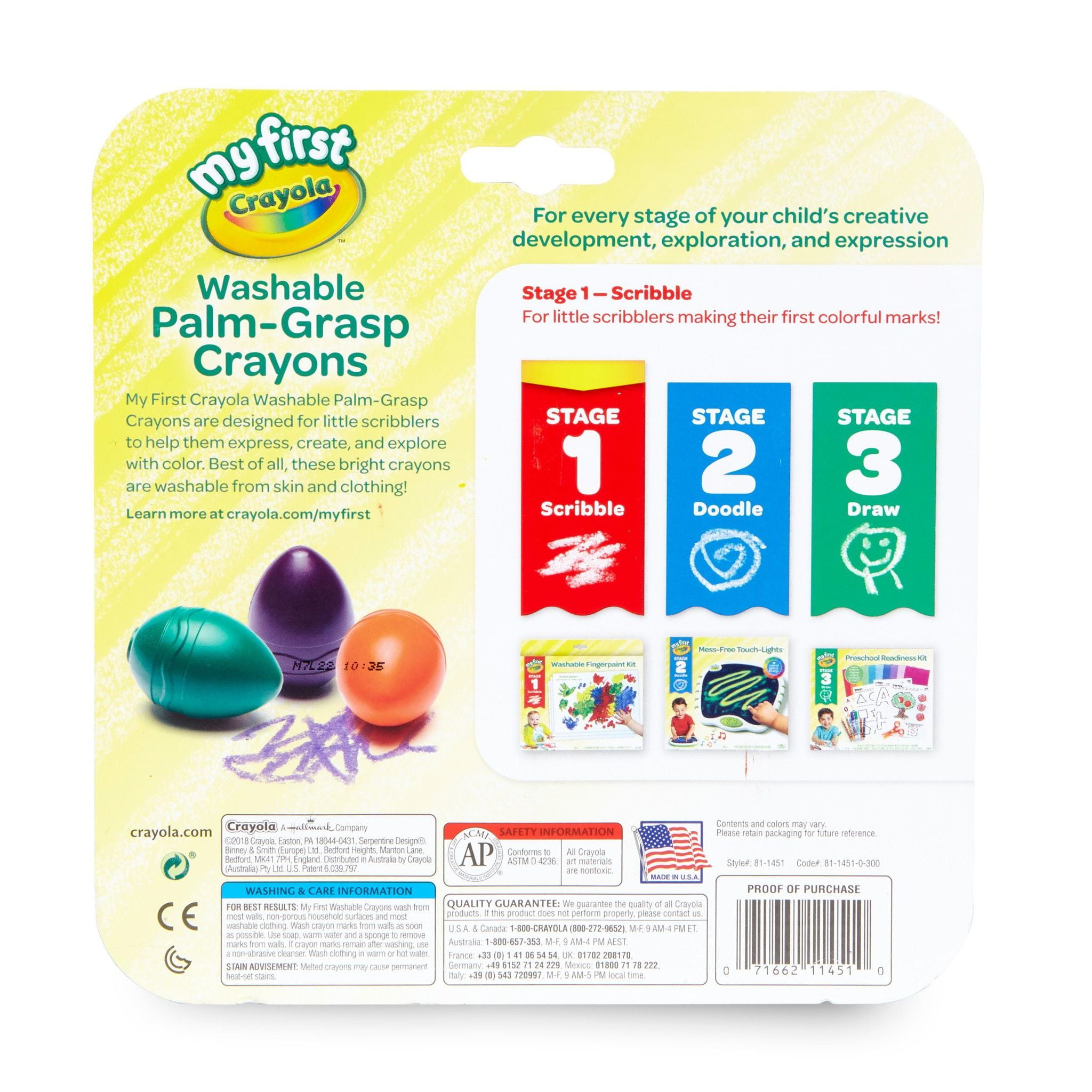 Dsseng 6 Colors Toddler Crayons Egg Crayons Palm Grasp Crayons Washable  Crayons Paint Crayons for Kids Ages 1-3 