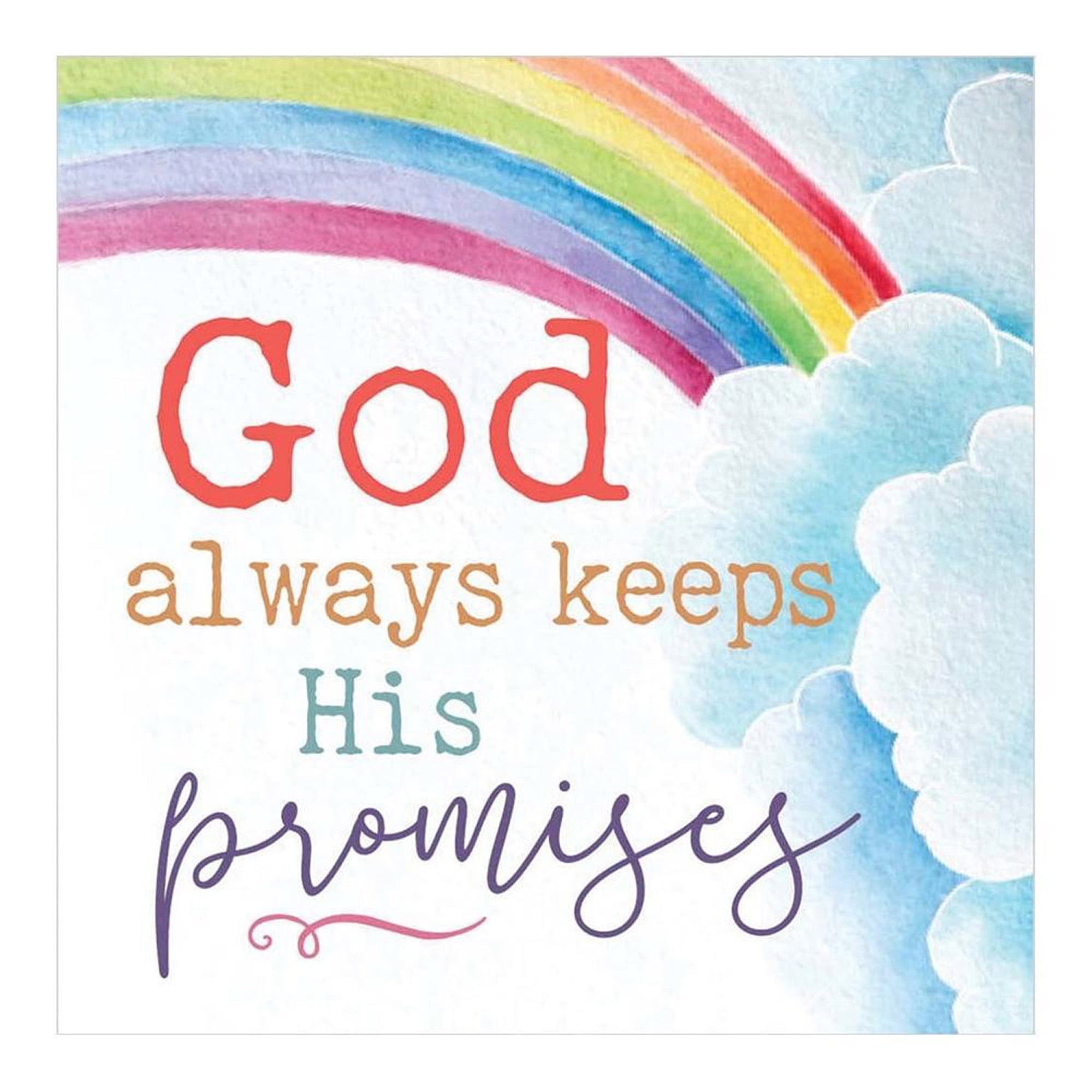 P. Graham Dunn God Always Keeps His Promises Rainbow 3.375 x 3.375 Pine