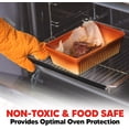 thumbnail image 5 of Silicone Oven Rack Shield Guard, Extra Long 22” Black (2 Pack) - Heat Resistant Oven Rack Protectors - Prevents Hand and Arm Burns, Food Grade Cover, 5 of 6