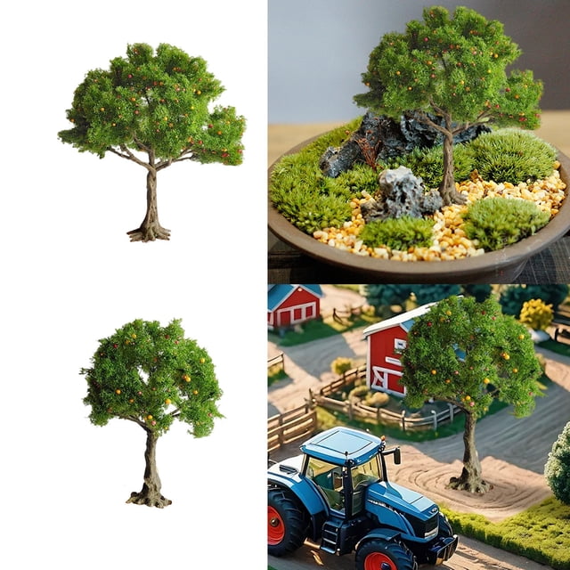Uscallm 2Pcs Miniature Simulation Trees for Diorama, Realistic Iron Wire Bonsai Model, Handmade Scenery Base with Adhesive for Sand Table, DIY Craft Projects