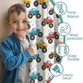thumbnail image 3 of Blackout Kids Curtains,Monster Cartoon Truck White Pattern Children's Insulated Curtains Set Of 2,Bedroom Essentials,Toddler Room Decor 42"x54", 3 of 5