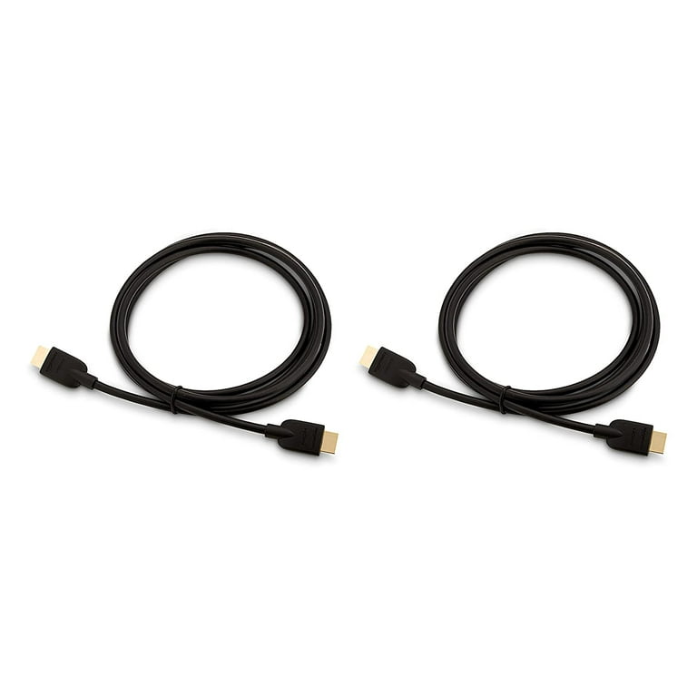 High-Speed HDMI Cable (18 Gbps, 4K/60Hz) - 6 Feet, Pack of 2, Black 