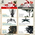 thumbnail image 5 of CAPHAUS 6 Feet Artificial Black Christmas Tree w/ 947 Tip Count, 250 LED Lights, Pre-Hinged, with Metal Stand, Black Flat Shaped Leaves, for Indoor, Office, Party, Holiday Decoration, 5 of 9