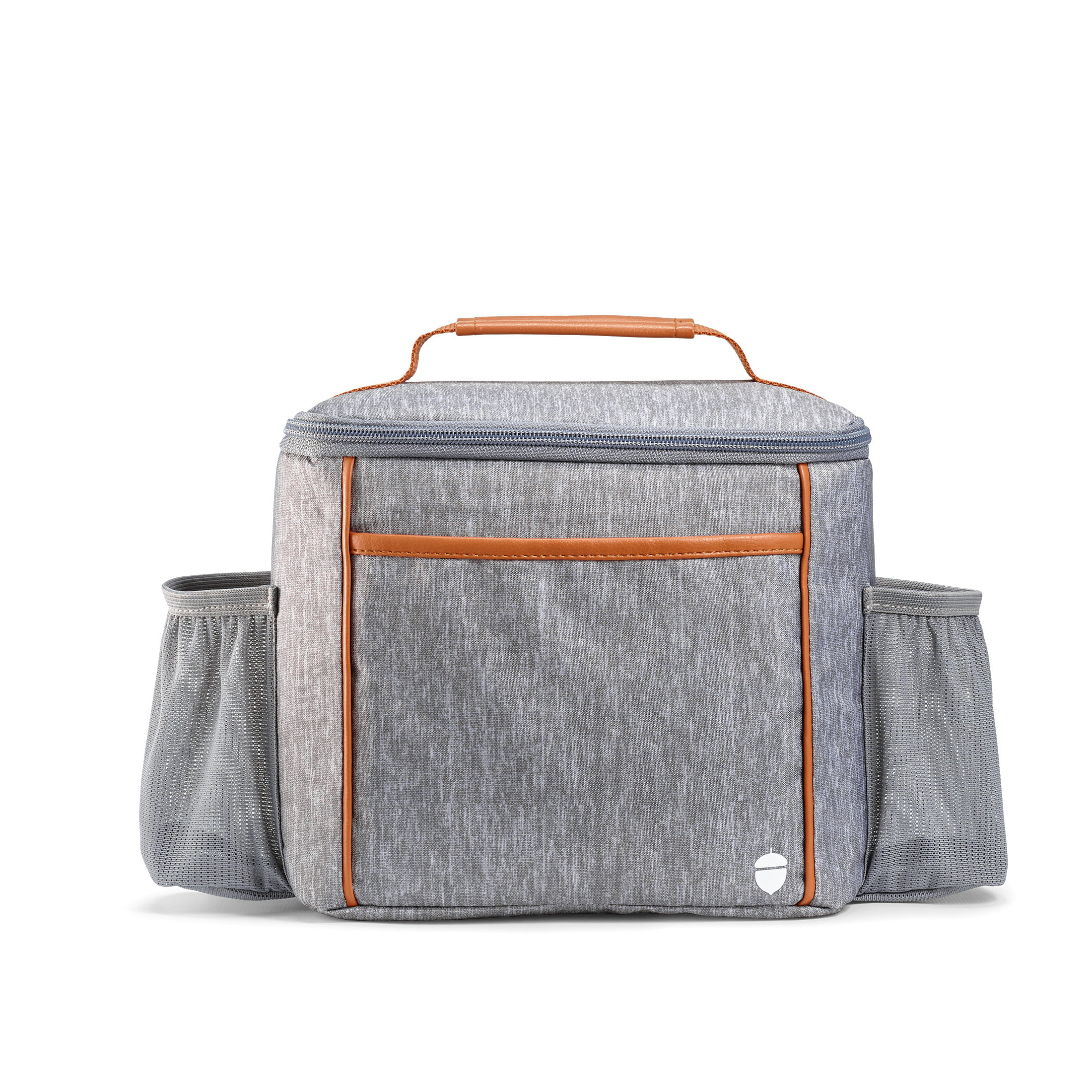 Acorn St. Vertical Insulated Lunch Bag for Men, Women and Kids, Gray