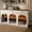 White, variant on Toogaho 63" Console Table,Arch Style Wooden Entryway Table with 3 Drawers and Storage Shelves,Farmhouse Sofa Table with Charging Station & LED Light,Black