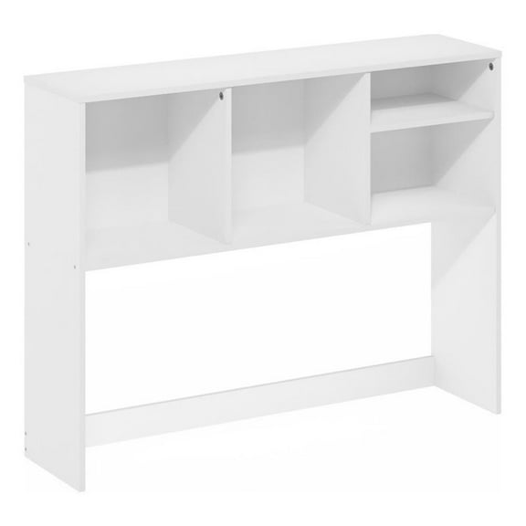 Furinno Classic Desktop Bookshelf Storage Hutch in Desk Organizer with 4 White