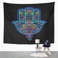 thumbnail image 2 of UFAEZU Multicolor Ornate Amulet Hamsa Hand Fatima Ethnic Common in Wall Art Hanging Tapestry Home Decor for Living Room Bedroom Dorm 60x80 inch, 2 of 2