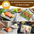 thumbnail image 4 of Toaster Oven Pan with Rack Set, P&P CHEF Stainless Steel Broiler Pan with Cooling Rack, Mini Rectangle 9‘‘x 7‘‘x1‘‘, Non Toxic & Heavy Duty, Mirror Finish & Dishwasher Safe, 4 of 7